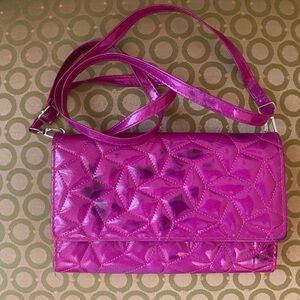 Neon pink purple crossbody bag
